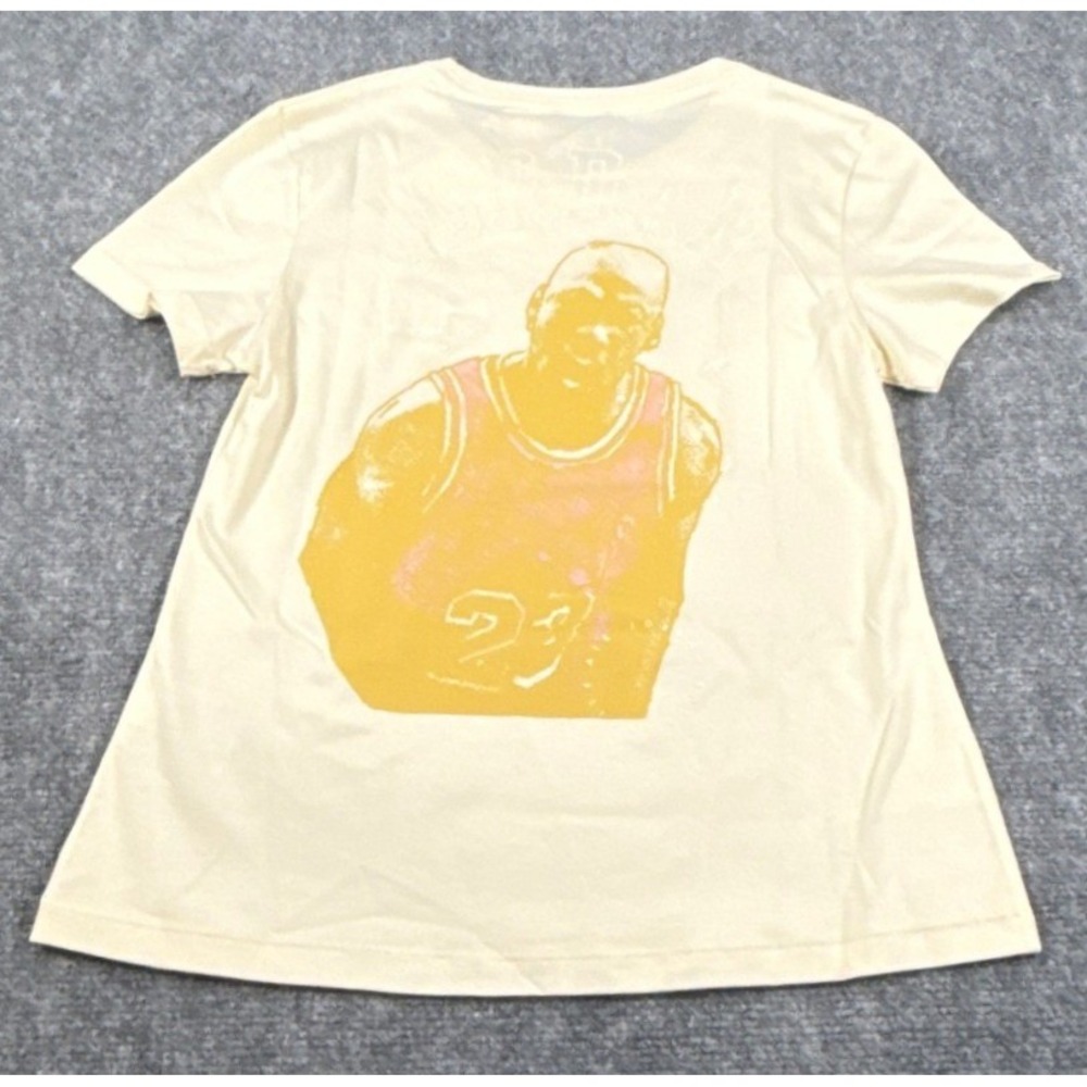 Jordan T Shirt Womens Small Pale Yellow Michael Jordan Graphic Back Tee NWT